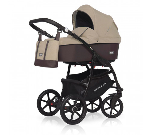Коляска 3 в 1 Riko Basic Bella, 07 (Коричневый / Бежевый)