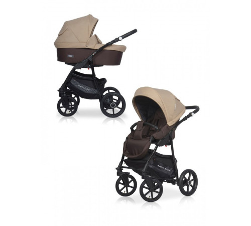Коляска 3 в 1 Riko Basic Bella, 07 (Коричневый / Бежевый)