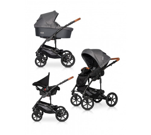 Коляска 3 в 1 Riko Basic Bella Life, 06 - Anthracite