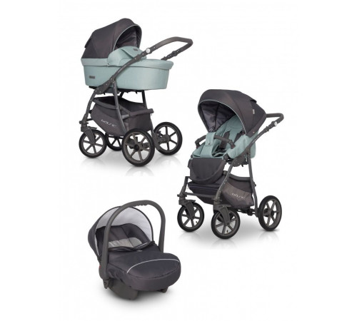 Коляска 3 в 1 Riko Basic Bella Pastel, 02 (Ментоловый)