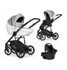 Коляска 3 в 1 Riko Basic Pacco, Grey Fox 05 (серый-белый)