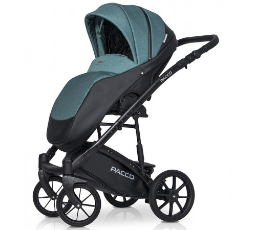 Коляска 3 в 1 Riko Basic Pacco, Lagoon 03 (Бирюзовый - Черный)