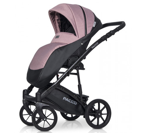 Коляска 3 в 1 Riko Basic Pacco, Pink 02 (Розовый - Черный)