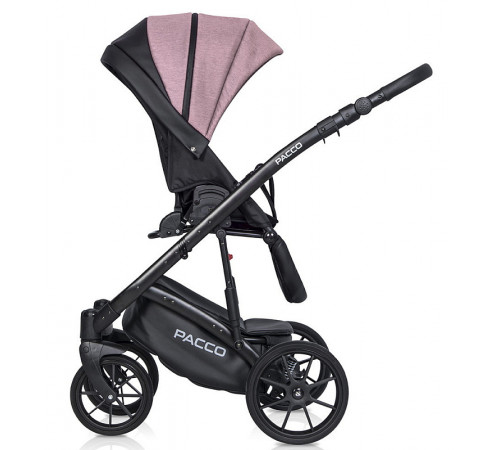 Коляска 3 в 1 Riko Basic Pacco, Pink 02 (Розовый - Черный)