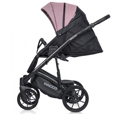 Коляска 3 в 1 Riko Basic Pacco, Pink 02 (Розовый - Черный)