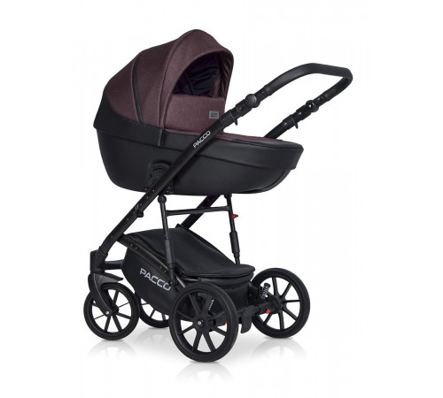 Коляска 3 в 1 Riko Basic Pacco, Plum 01 (Сливовый - Черный)