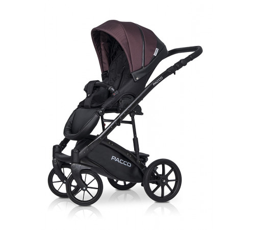 Коляска 3 в 1 Riko Basic Pacco, Plum 01 (Сливовый - Черный)