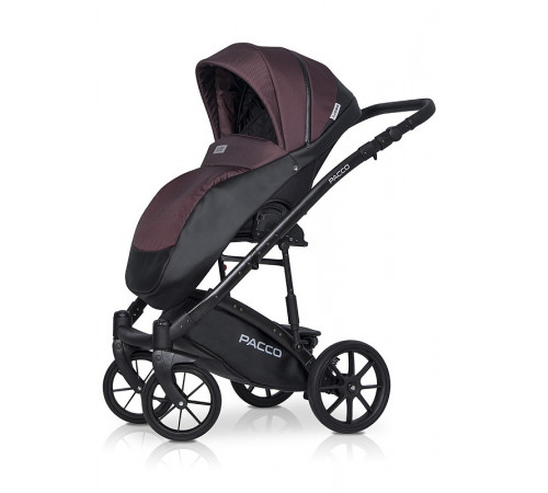 Коляска 3 в 1 Riko Basic Pacco, Plum 01 (Сливовый - Черный)