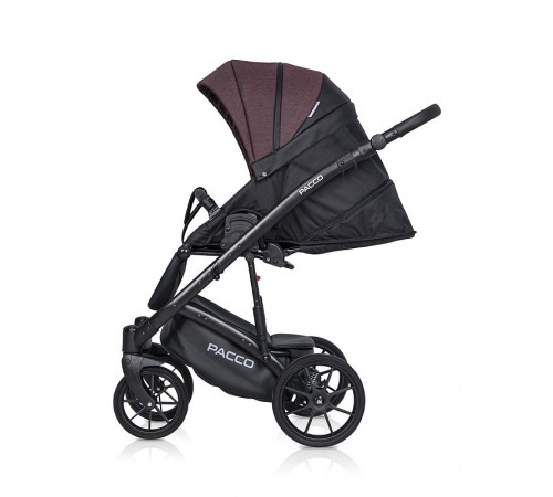 Коляска 3 в 1 Riko Basic Pacco, Plum 01 (Сливовый - Черный)