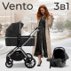 Коляска 3 в 1 Sweet Baby Vento, Silver Black