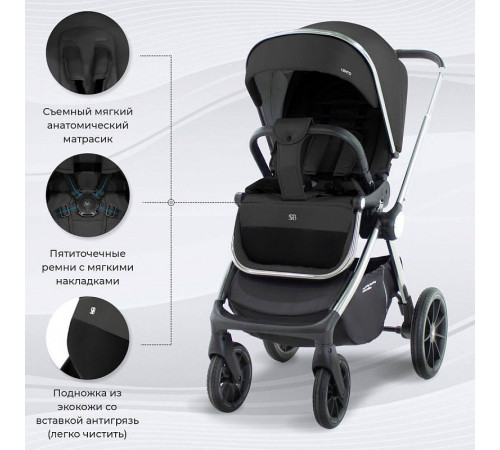 Коляска 2 в 1 Sweet Baby Vento, Silver Black