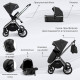 Коляска 3 в 1 Sweet Baby Vento, Silver Black