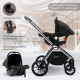 Коляска 3 в 1 Sweet Baby Vento, Silver Black