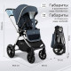 Коляска 2 в 1 Sweet Baby Vento, Silver Blue