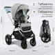 Коляска 3 в 1 Sweet Baby Vento, Silver Grey