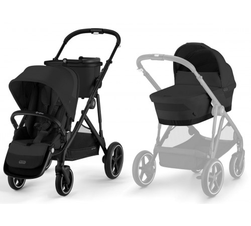 Коляска для двойни 2 в 1 Cybex Gazelle S, BLK Moon Black