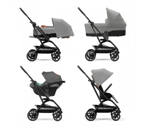 Коляска прогулочная Cybex Eezy S Twist+ 2 BLK (с дождевиком и бампером), Lava Grey 