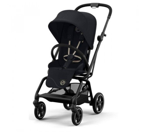 Коляска прогулочная Cybex Eezy S Twist+ 2 BLK (с дождевиком и бампером), Magic Black