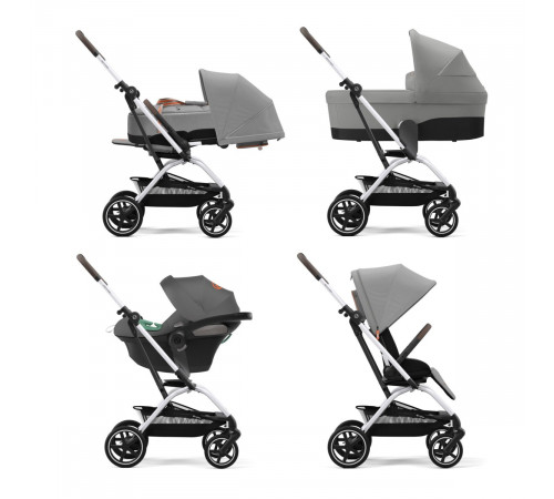 Коляска прогулочная Cybex Eezy S Twist+ 2 SLV (с дождевиком и бампером), Lava Grey