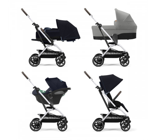 Коляска прогулочная Cybex Eezy S Twist+ 2 SLV (с дождевиком и бампером), Ocean Blue