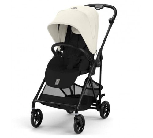 Коляска прогулочная Cybex Melio Carbon с дождевиком, Canvas White