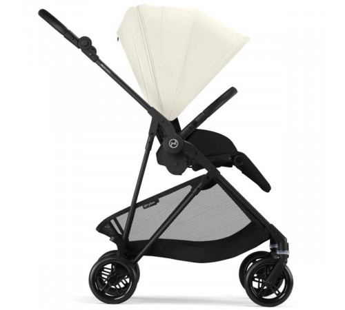 Коляска прогулочная Cybex Melio Carbon с дождевиком, Canvas White