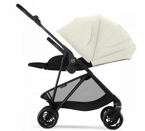 Коляска прогулочная Cybex Melio Carbon с дождевиком, Canvas White