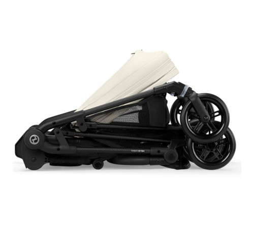 Коляска прогулочная Cybex Melio Carbon с дождевиком, Canvas White