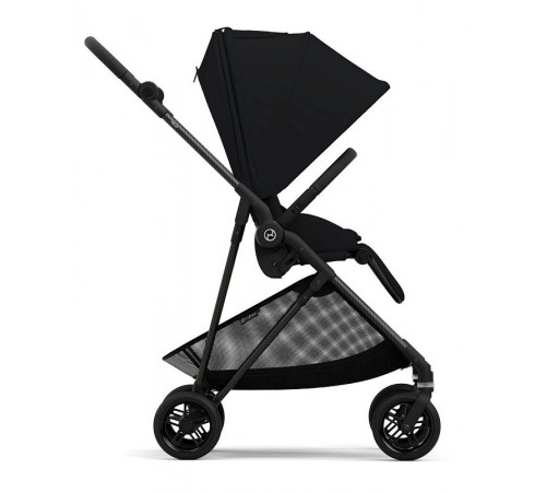Коляска прогулочная Cybex Melio Carbon с дождевиком, Magic Black