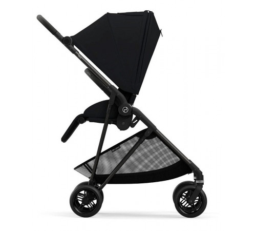 Коляска прогулочная Cybex Melio Carbon с дождевиком, Magic Black