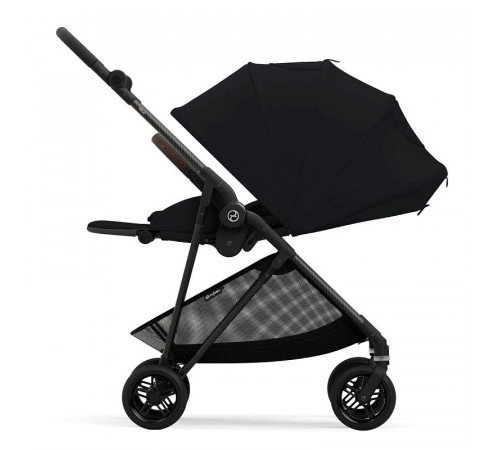 Коляска прогулочная Cybex Melio Carbon с дождевиком, Magic Black
