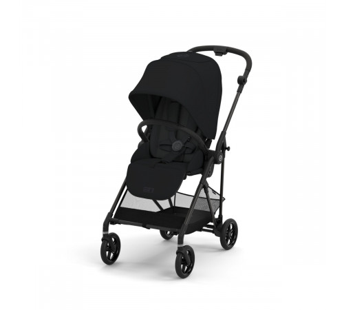 Коляска прогулочная Cybex Melio Carbon (с дождевиком), Moon Black