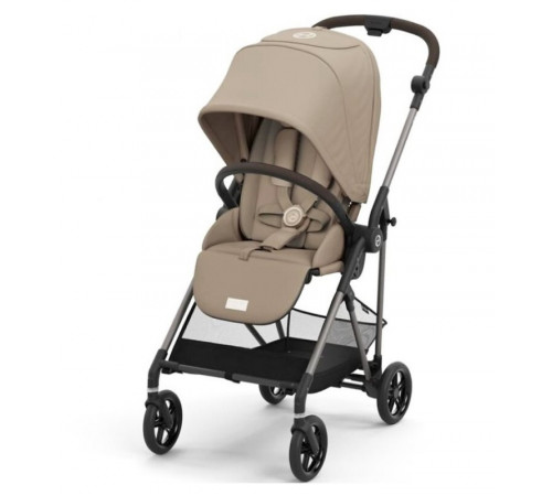 Прогулочная коляска Cybex Melio Carbon, Almond Beige (с дождевиком)