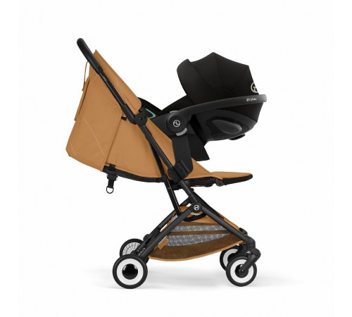  Прогулочная коляска Cybex Orfeo BLK 2026, Cinnamon Yellow с бампером и дождевиком