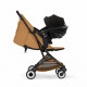  Прогулочная коляска Cybex Orfeo BLK 2026, Cinnamon Yellow с бампером и дождевиком