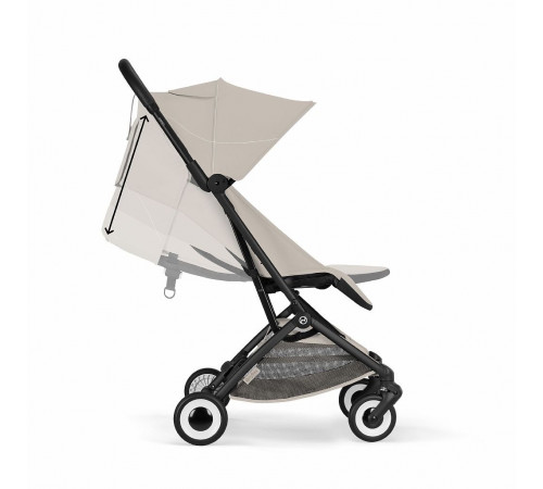 Прогулочная коляска Cybex Orfeo BLK 2026, Dune Grey с бампером и дождевиком