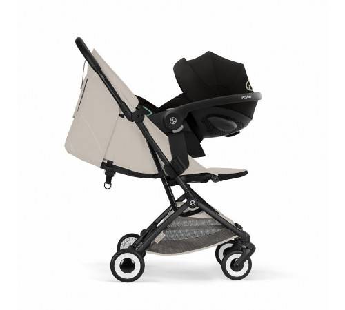 Прогулочная коляска Cybex Orfeo BLK 2026, Dune Grey с бампером и дождевиком