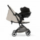 Прогулочная коляска Cybex Orfeo BLK 2026, Dune Grey с бампером и дождевиком