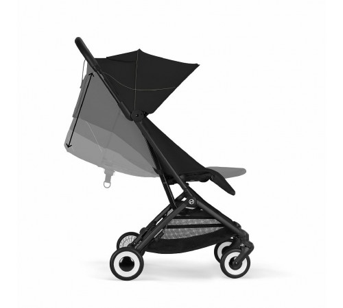 Прогулочная коляска Cybex Orfeo BLK 2026, Magic Black с бампером и дождевиком