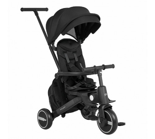 Детский складной трехколесный велосипед Pituso Leve Pro с сумкой Black