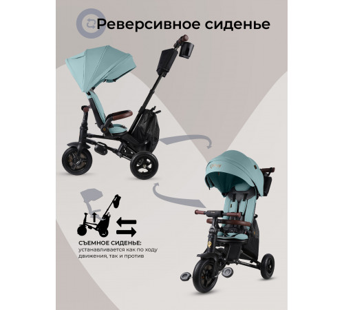 Трехколесный детский велосипед Qplay S702 Sprinter S Max Mint (Lux/Black) (Мятный)