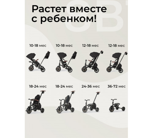 Велосипед складной трехколесный Qplay T70 Comfo Max Black