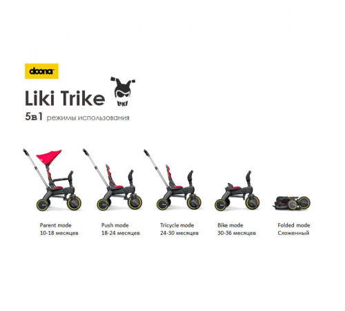 Детский складной трехколесный велосипед Doona Liki Trike S1, Grey Hound