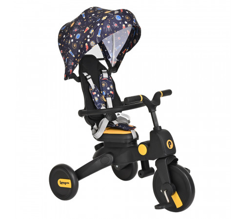 Детский складной трехколесный велосипед Pituso Leve Lux, Navy Black