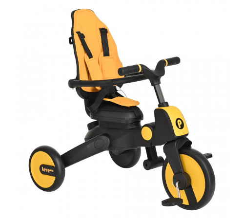 Детский складной трехколесный велосипед Pituso Leve Lux, Yellow Black