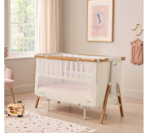 Кровать-трансформер приставная Tutti Bambini CoZee XL, Scandinavian Walnut and Ecru