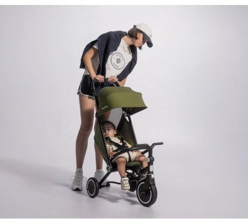 Детский складной трехколесный велосипед SmarTrike Wonder Max Sage (Серо-зеленый)