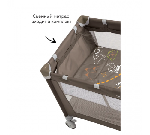 Манеж-кровать Carrello Piccolo Plus CRL-11501/2, Chocolate Brown